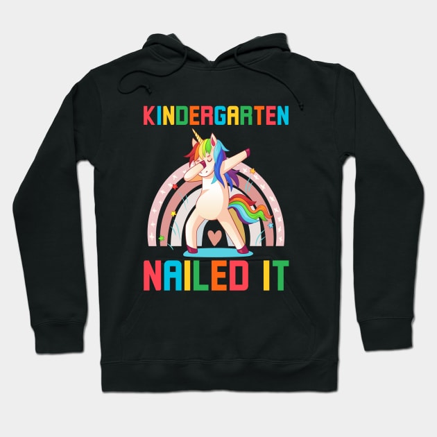 Dabbing Kindergarten Unicorn Graduation Class 2022 Nailed It Hoodie by Alennomacomicart